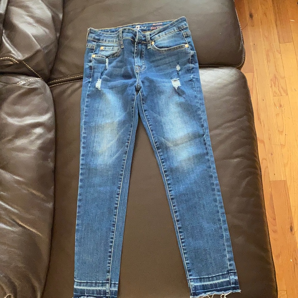 For all 7 mankind girls ankle skinny jeans